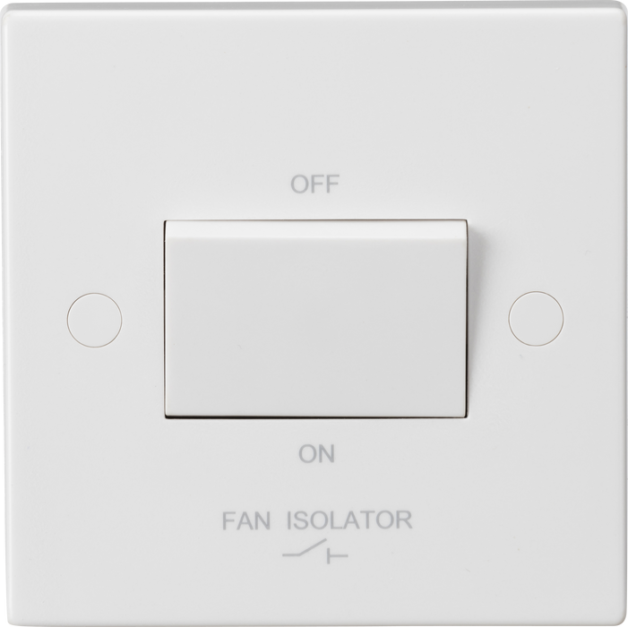 Knightsbridge SN1100 White Square Edge 10AX 3 Pole Fan Isolator Switch - westbasedirect.com