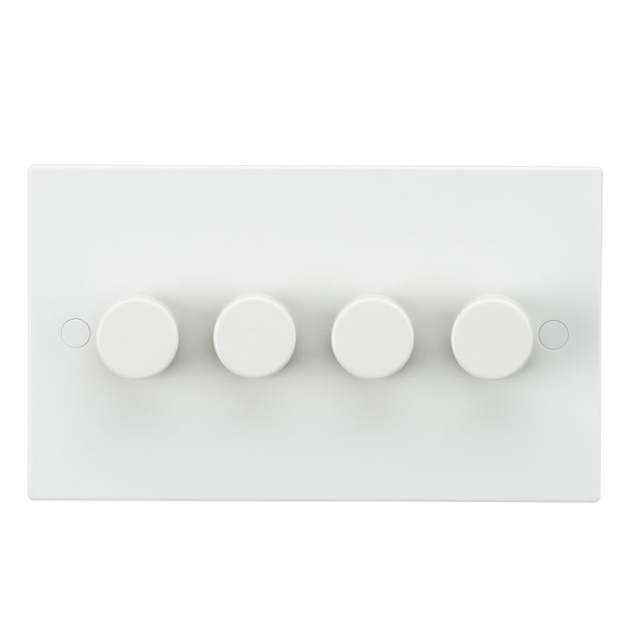Knightsbridge SN2164 White Square Edge 4G 40-400W Dimmer Switch - westbasedirect.com