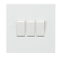 Knightsbridge SN4000 White Square Edge 10AX 3G 2-Way Switch