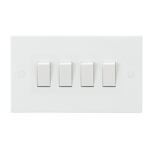 Knightsbridge SN4100 White Square Edge 10AX 4G 2-Way Switch - westbasedirect.com