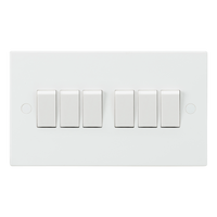 Knightsbridge SN4200 White Square Edge 10AX 6G 2-Way Switch