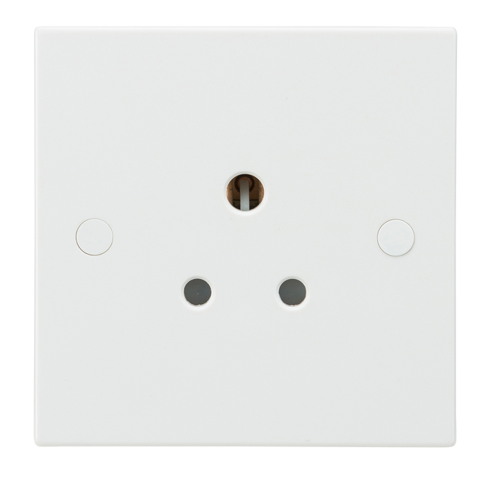 Knightsbridge SN5U White Square Edge 5A Unswitched Round Pin Socket - westbasedirect.com