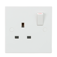 Knightsbridge SN7000 White Square Edge 13A 1G DP Switched Socket