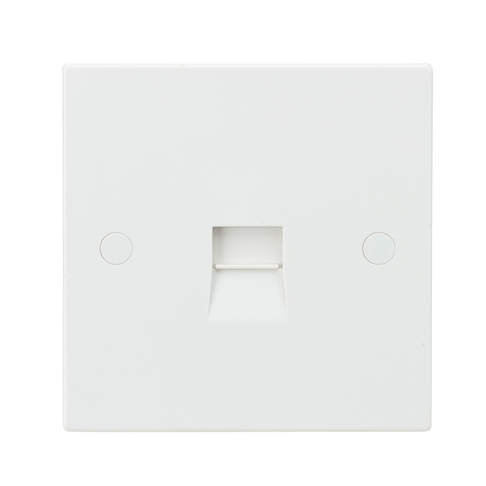 Knightsbridge SN7400 White Square Edge Telephone Extension Socket - westbasedirect.com