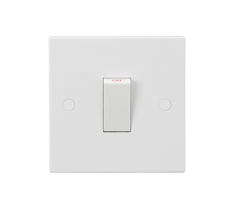 Knightsbridge SN8331W White Square Edge 45A 1G DP Switch (White Rocker) - westbasedirect.com