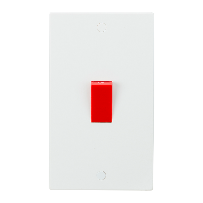 Knightsbridge SN8332 White Square Edge 45A 2G DP Switch - westbasedirect.com