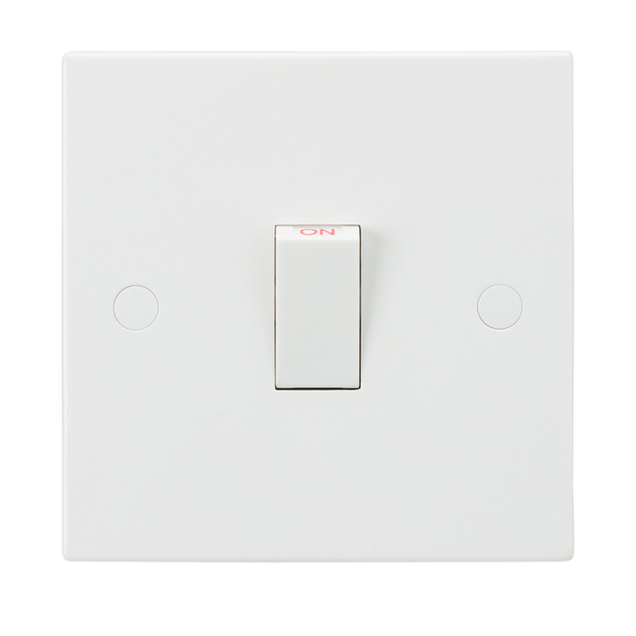 Knightsbridge SN8341 White Square Edge 20A 1G DP Switch - westbasedirect.com