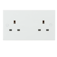 Knightsbridge SN9000U White Square Edge 13A 2G Unswitched Socket