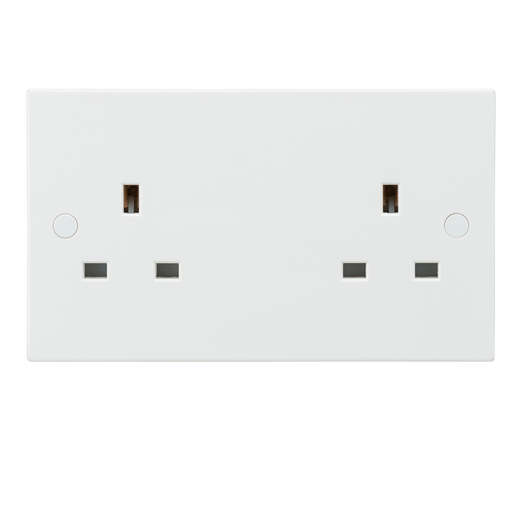 Knightsbridge SN9000U White Square Edge 13A 2G Unswitched Socket - westbasedirect.com
