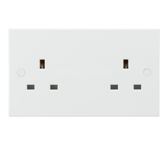 Knightsbridge SN9000U White Square Edge 13A 2G Unswitched Socket - westbasedirect.com