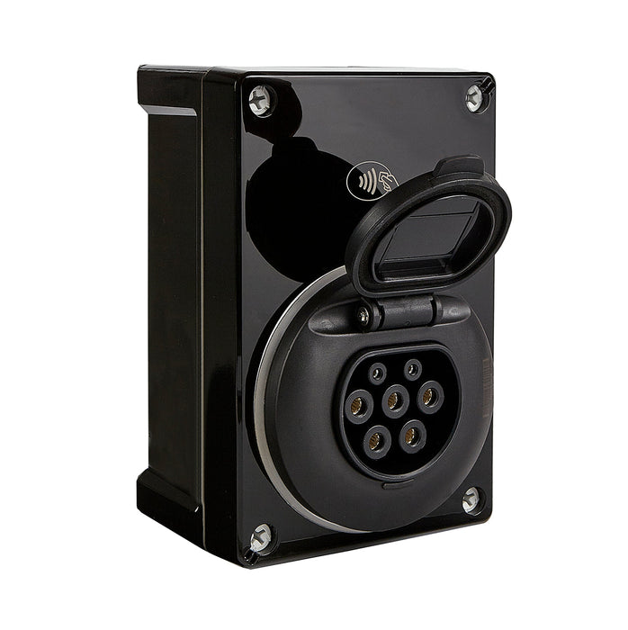 SyncEV Compact Car Charger 7.4kW Type 2 Socketed GSM/WiFi - Black - westbasedirect.com