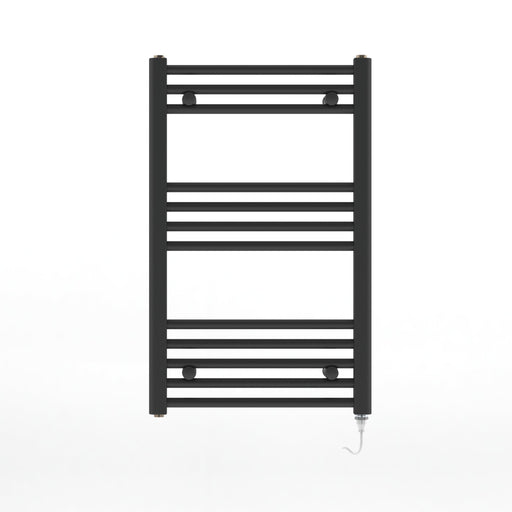 ATC TRB800-500-ELE300-12 Pacific Heated Towel Radiator, Matt Black 300W 0.3kW, 800 x 500, Fixed Element, 12 Rail - westbasedirect.com