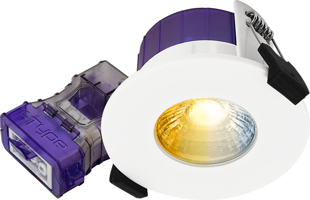 Luceco UTF6WCCT/10 FType Ultra 4W/6W 750lm Power Change & 4 Colour CCT 2700K/3000K/4000K/6000K Dimmable IP65 White - Flat (10 Pack) - westbasedirect.com