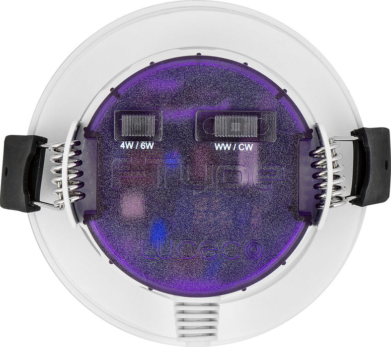 Luceco UTF6WD2W FType Ultra 4W/6W 690lm Power Change & CCT Change 3000K/4000K Dim2Warm Dimmable IP65 White - Flat - westbasedirect.com