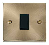 Click Deco VPAB025BK Victorian 10AX 1 Gang Intermediate Plate Switch - Antique Brass (Black)