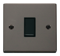 Click Deco VPBN011BK Victorian 10AX 1-Gang 2-Way Plate Switch - Black Nickel (Black)