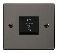 Click Deco VPBN020BK Victorian 10A 3 Pole Fan Isolation Plate Switch - Black Nickel (Black)