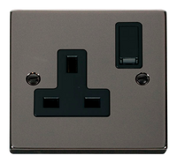 Click Deco VPBN035BK Victorian 13A 1G DP Switched Socket - Black Nickel (Black)