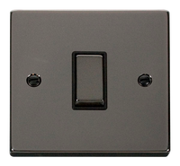 Click Deco VPBN425BK Victorian 10AX Ingot 1-Gang Intermediate Plate Switch - Black Nickel (Black)