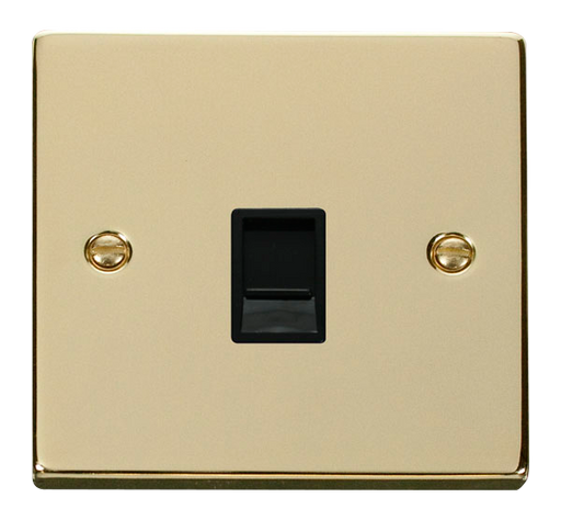 Click Deco VPBR117BK Victorian Single RJ45 Outlet - Polished Brass (Black) - westbasedirect.com
