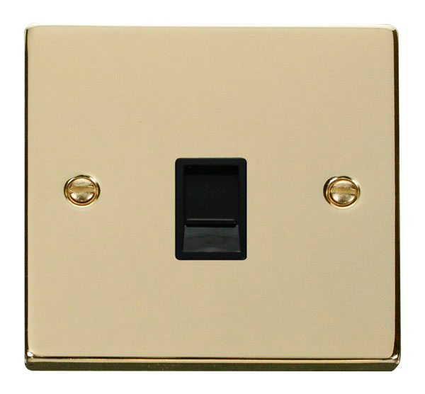 Click Deco VPBR117BK Victorian Single RJ45 Outlet - Polished Brass (Black) - westbasedirect.com