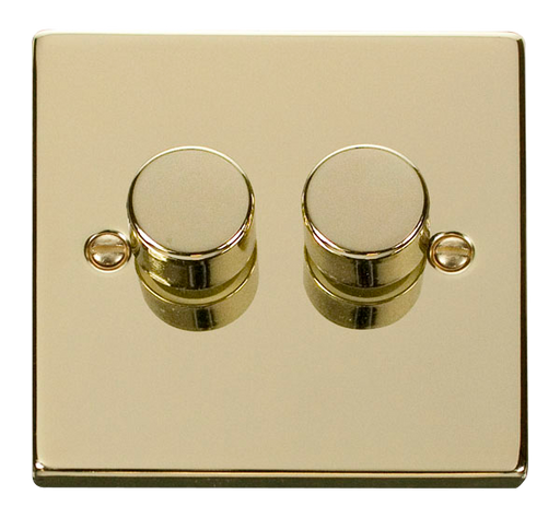 Click Deco VPBR146 Victorian 2-Gang 2-Way 400Va LV Dimmer Switch - Polished Brass - westbasedirect.com