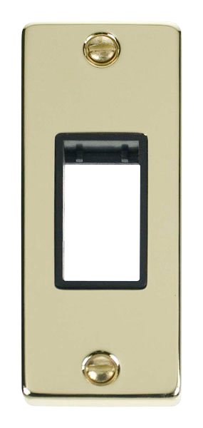 Click Deco VPBR471BK Victorian 1G MiniGrid Unfurnished Architrave Plate - Polished Brass (Black) - westbasedirect.com