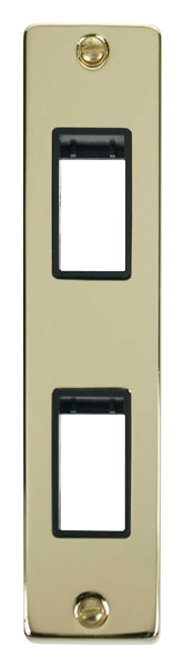 Click Deco VPBR472BK Victorian 2G MiniGrid Unfurnished Architrave Plate - Polished Brass (Black) - westbasedirect.com