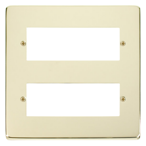 Click Deco VPBR512 Victorian 2 Tier MiniGrid Unfurnished Front Plate (12 Apertures) - Polished Brass - westbasedirect.com