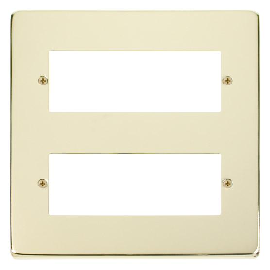 Click Deco VPBR512 Victorian 2 Tier MiniGrid Unfurnished Front Plate (12 Apertures) - Polished Brass - westbasedirect.com