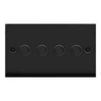 Click Deco VPMB164 Victorian 4-Gang 2-Way 100W LED Dimmer Switch - Matt Black