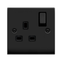 Click Deco VPMB535BK Victorian 13A Ingot 1G DP Switched Socket - Matt Black (Black)