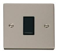 Click Deco VPPN011BK Victorian 10AX 1-Gang 2-Way Plate Switch - Pearl Nickel (Black)