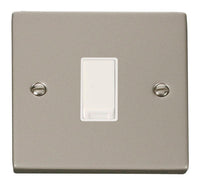 Click Deco VPPN011WH Victorian 10AX 1-Gang 2-Way Plate Switch - Pearl Nickel (White)