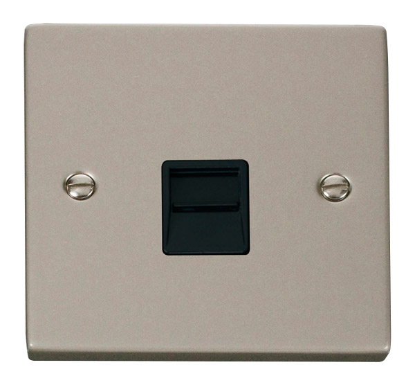 Click Deco VPPN120BK Victorian Single Master Telephone Outlet - Pearl Nickel (Black) - westbasedirect.com