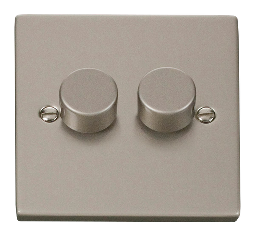 Click Deco VPPN162 Victorian 2-Gang 2-Way 100W LED Dimmer Switch - Pearl Nickel - westbasedirect.com