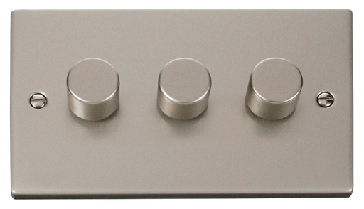 Click Deco VPPN163 Victorian 3-Gang 2-Way 100W LED Dimmer Switch - Pearl Nickel - westbasedirect.com