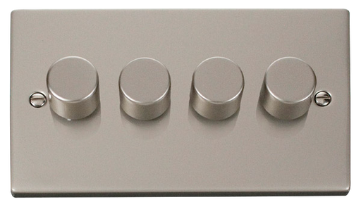 Click Deco VPPN164 Victorian 4-Gang 2-Way 100W LED Dimmer Switch - Pearl Nickel - westbasedirect.com