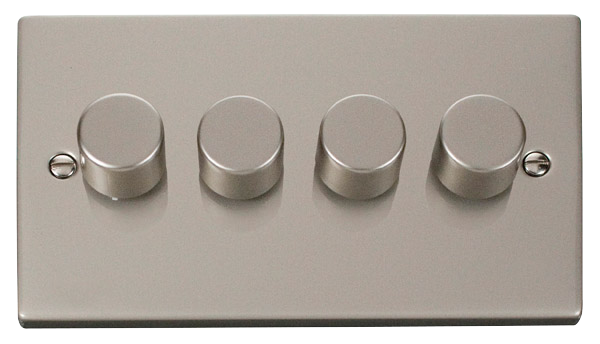 Click Deco VPPN164 Victorian 4-Gang 2-Way 100W LED Dimmer Switch - Pearl Nickel - westbasedirect.com