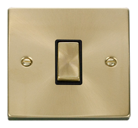 Click Deco VPSB411BK Victorian 10AX Ingot 1-Gang 2-Way Plate Switch - Satin Brass (Black)