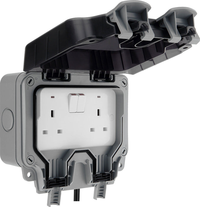 BG WP22KIT/3 Weatherproof Nexus Storm 13A 2G Switched Socket +3m Flex & RCD Plug - westbasedirect.com