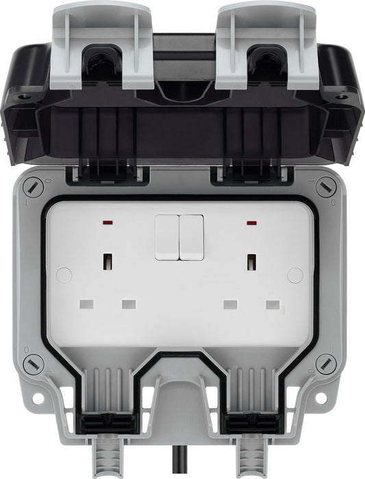 BG WP22KIT/3 Weatherproof Nexus Storm 13A 2G Switched Socket +3m Flex & RCD Plug - westbasedirect.com