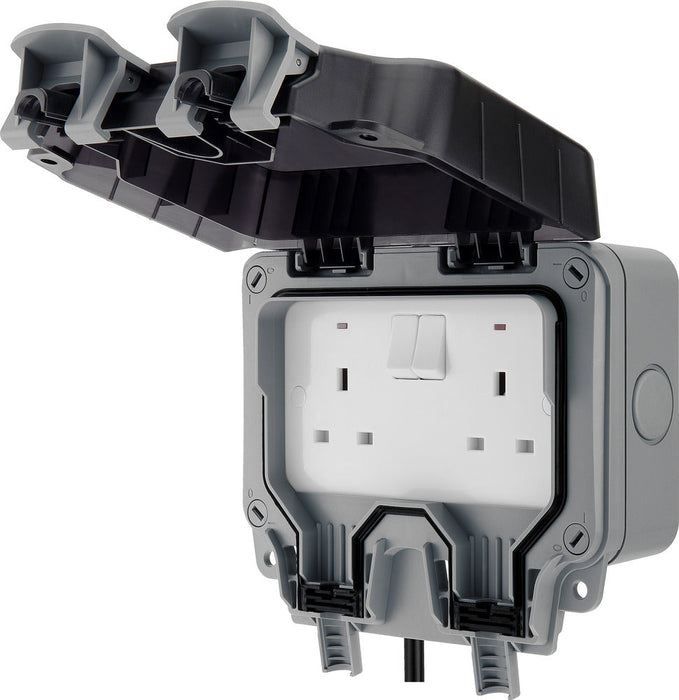 BG WP22KIT/3 Weatherproof Nexus Storm 13A 2G Switched Socket +3m Flex & RCD Plug - westbasedirect.com