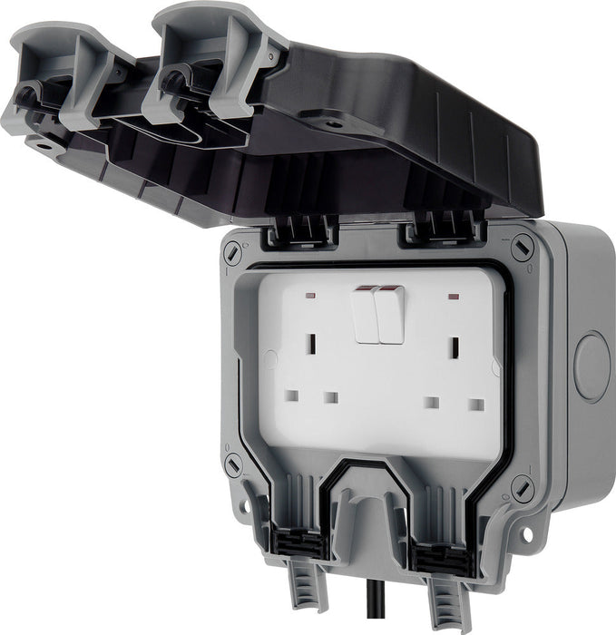 BG WP22KIT/3 Weatherproof Nexus Storm 13A 2G Switched Socket +3m Flex & RCD Plug - westbasedirect.com