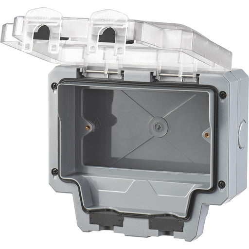 LIVE Electrical WP2G13A-B Weatherproof IP66 13A 2 Gang Empty Enclosure - westbasedirect.com