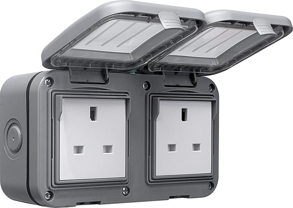 BG WPB24 Weatherproof IP55 13A 2G Unswitched Socket - westbasedirect.com