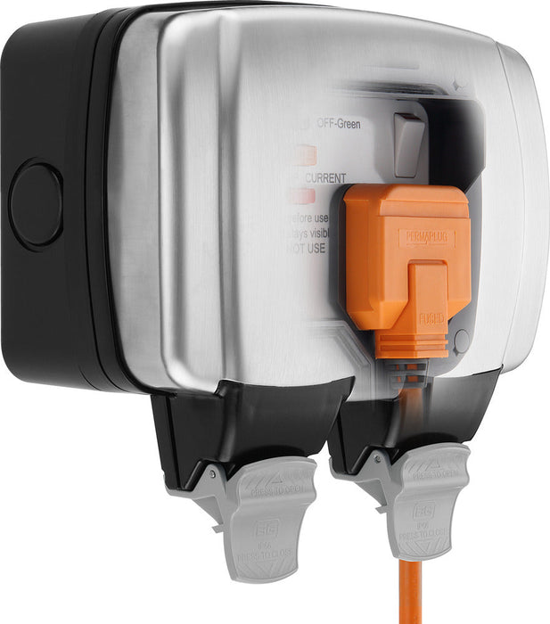 BG WPL22RCD Weatherproof Decorative 13A 2G RCD Switched Socket (Latching) - westbasedirect.com