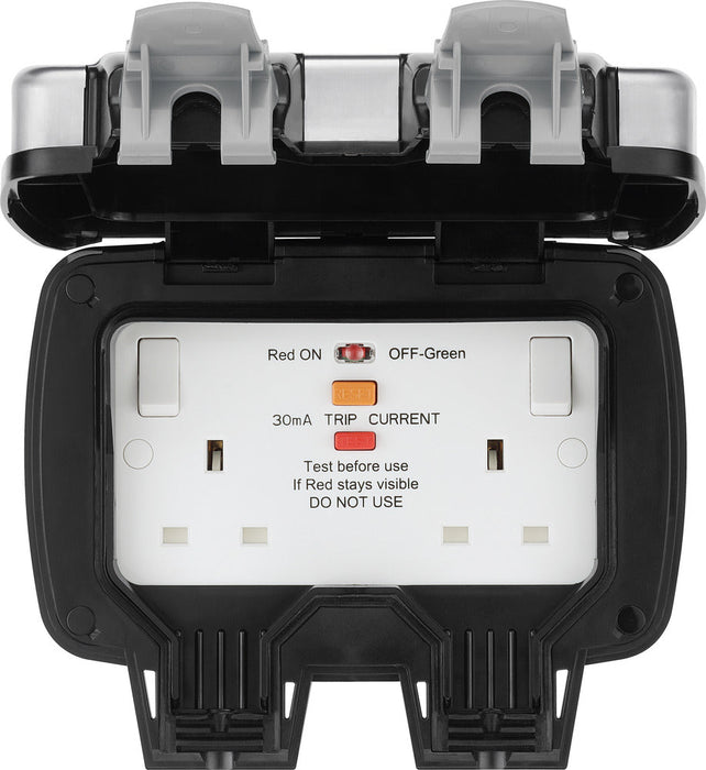 BG WPL22RCD Weatherproof Decorative 13A 2G RCD Switched Socket (Latching) - westbasedirect.com