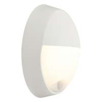 Ansell AHELED/EW/PIR Helder 12.5W IP54 CCT Circular Eyelid Bulkhead c/w PIR White 3000K/4000K/6000K