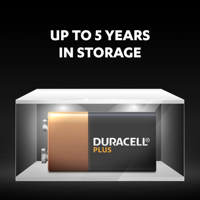 Duracell +100% Plus Power 9V PP3 6LR61 MN1604 Alkaline Batteries | 4 Pack - westbasedirect.com
